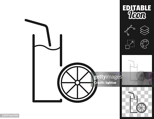 lemonade glass. icon for design. easily editable - drinking lemonade stock illustrations