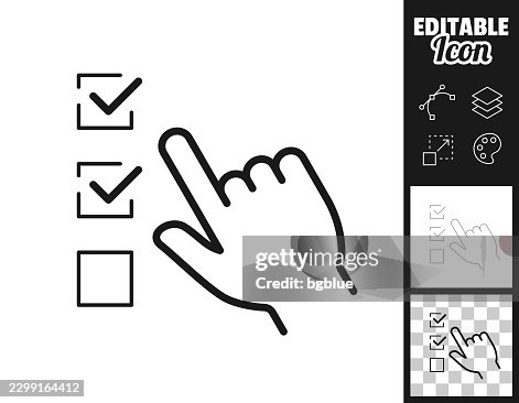 Hand checking checklist. Icon for design. Easily editable Hand checking checklist. Icon for design. Easily editable
