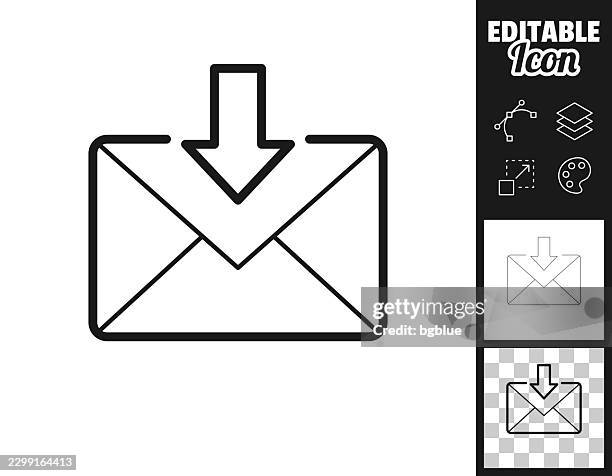 incoming mail. icon for design. easily editable - phone message stock illustrations