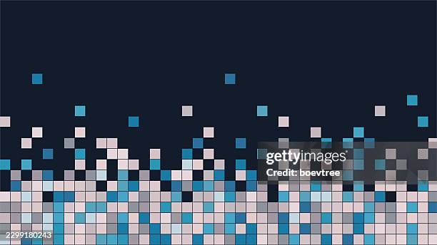 abstract radiation mosaic checkers technology background - floor perspective stock illustrations