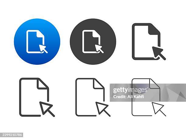 document select icons. editable stroke. line and glyph solid style series icons - editor page stock illustrations