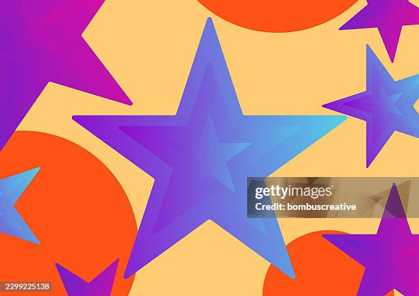 colorful and abstract star shape background - packaging mockup stock illustrations