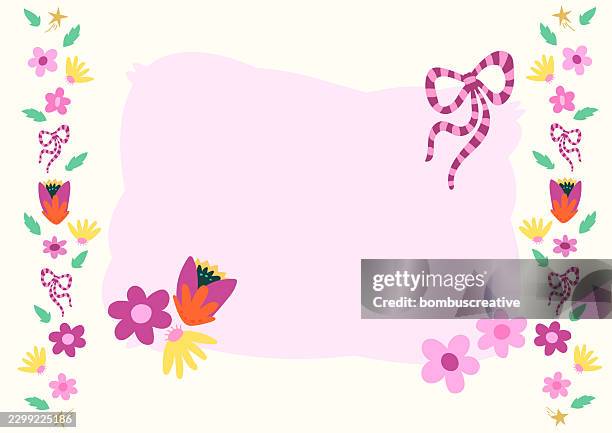 greeting card with flower - colourful background studio stock illustrations