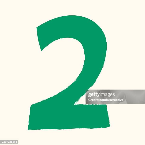 brush-number 2 two - character animation stock illustrations