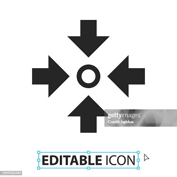 meeting point - editable icon on white background - contracting stock illustrations