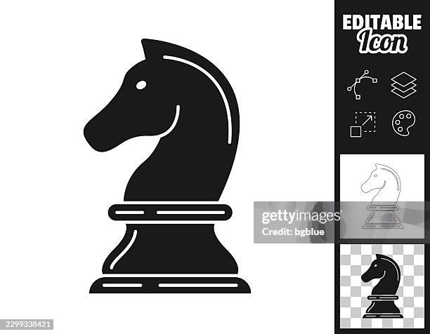 chess knight. icon for design. easily editable - game room stock illustrations