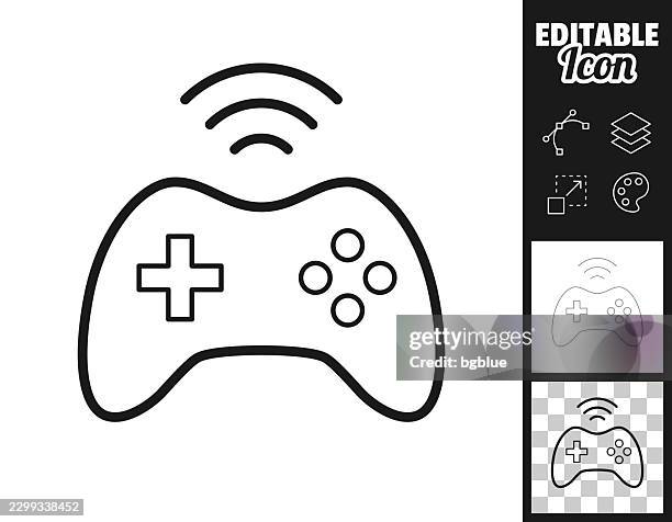 wireless game controller. icon for design. easily editable - game room stock illustrations