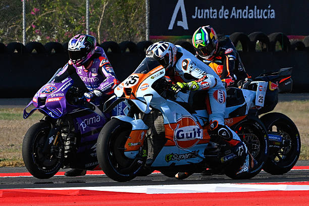 Raul Fernandez of Spain riding the SuperFile Trackhouse Aprilia practices his starts during Practice on October 09, 2026 in Lombok, Indonesia.