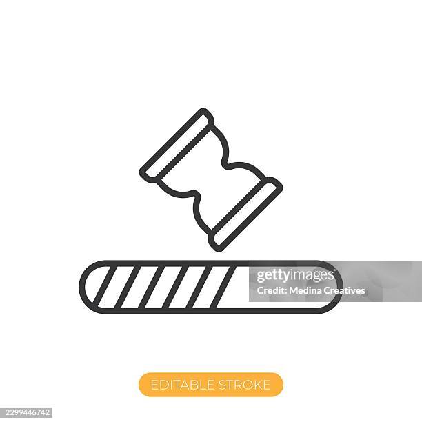 processing time icon. editable stroke thin line icon - finishing post stock illustrations