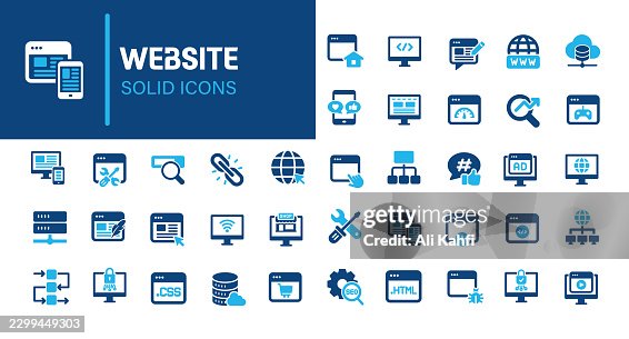 Website glyph solid icons. Containing programmer, web design solid icons collection. Vector illustration. Perfect pixel on clean white background Website glyph solid icons. Containing programmer, web design solid icons collection. Vector illustration. Perfect pixel on clean white background