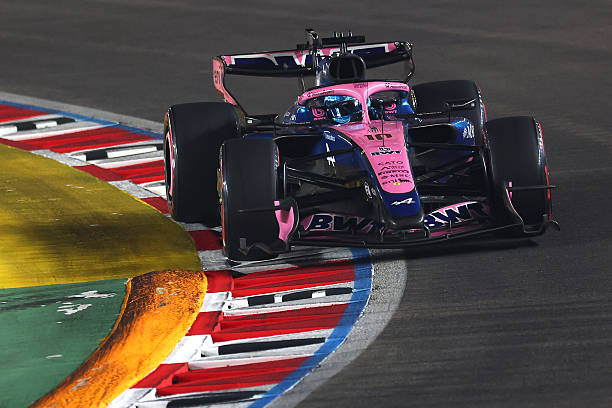 Pierre Gasly of France driving the Alpine F1 A526 Mercedes on track during qualifying ahead of the F1 Grand Prix of Singapore at Marina Bay Street...