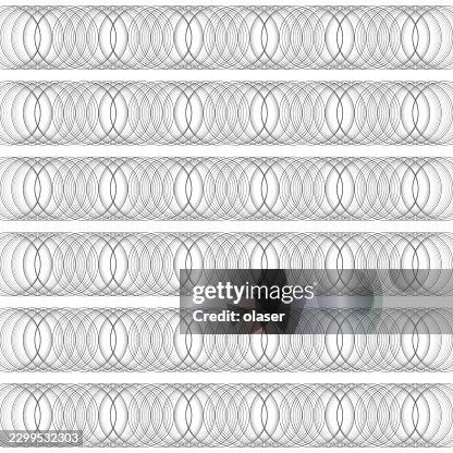 A repeating pattern of thin gray oval loops forms six horizontal bands on a white background, creating a delicate, symmetrical mesh with a clean minimalist look. A repeating pattern of thin gray oval loops forms six horizontal bands on a white background, creating a delicate, symmetrical mesh with a clean minimalist look.