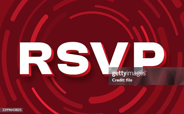rsvp event 3d message - booking confirmation stock illustrations