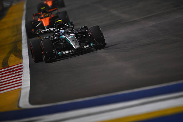 Andrea Kimi Antonelli of Italy driving the Mercedes AMG Petronas F1 Team W17 on track during the F1 Grand Prix of Singapore at Marina Bay Street...