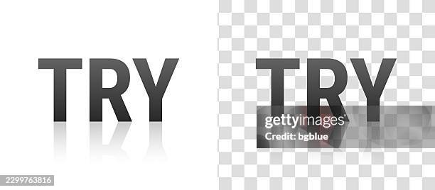 try - text with reflection on transparent background - trying on clothes stock illustrations