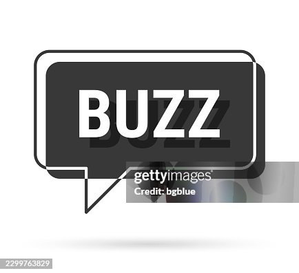 Buzz - 3D black speech bubble on white background Buzz - 3D black speech bubble on white background