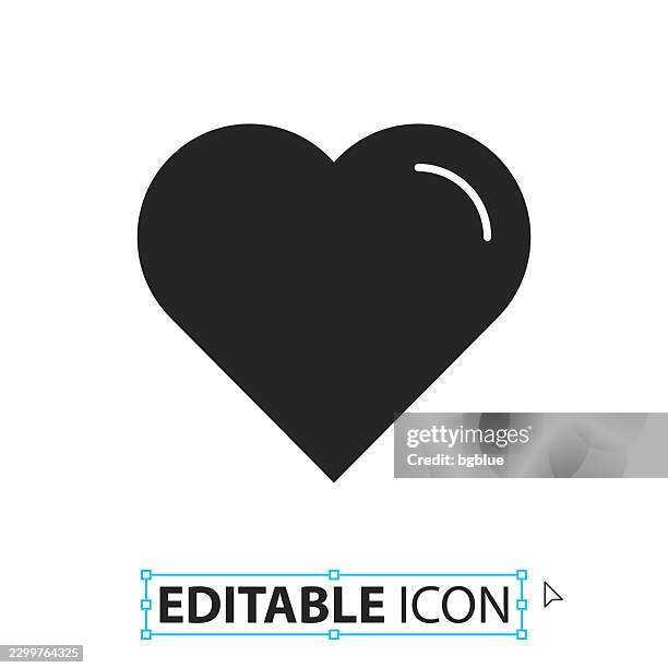 heart - editable icon on white background - friends solid background stock illustrations