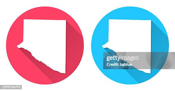 limestone county, alabama map. round icon with long shadow on red or blue background - limestone stock illustrations