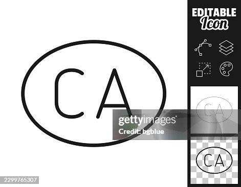 CA - Canada country code. Icon for design. Easily editable CA - Canada country code. Icon for design. Easily editable
