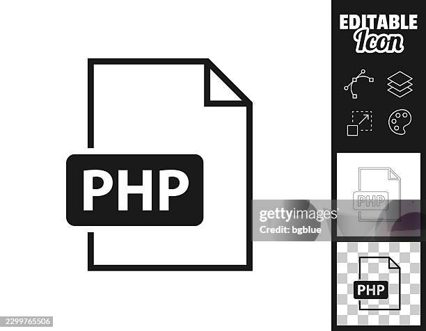 php file. icon for design. easily editable - content management system stock illustrations