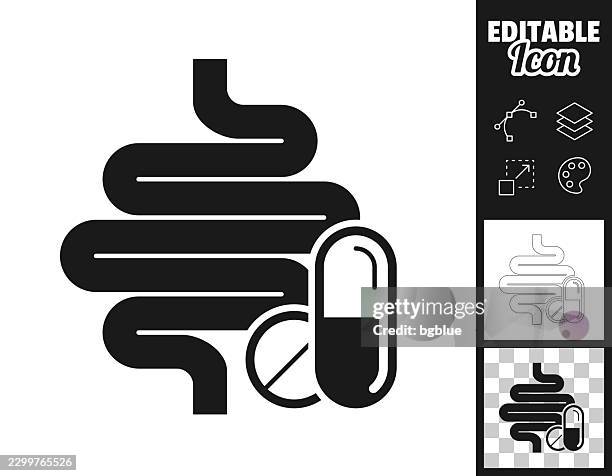 intestinal medication. icon for design. easily editable - probiotic stock illustrations