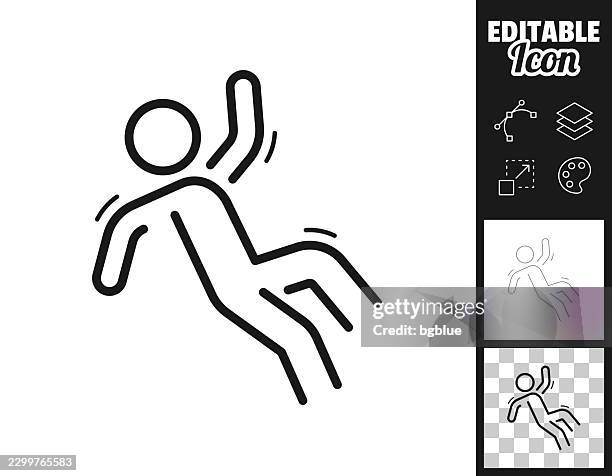 person falling backward. icon for design. easily editable - fall prevention stock illustrations