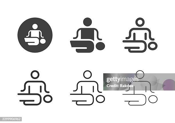 physical therapy icons - multi series - elderly physical therapy stock illustrations