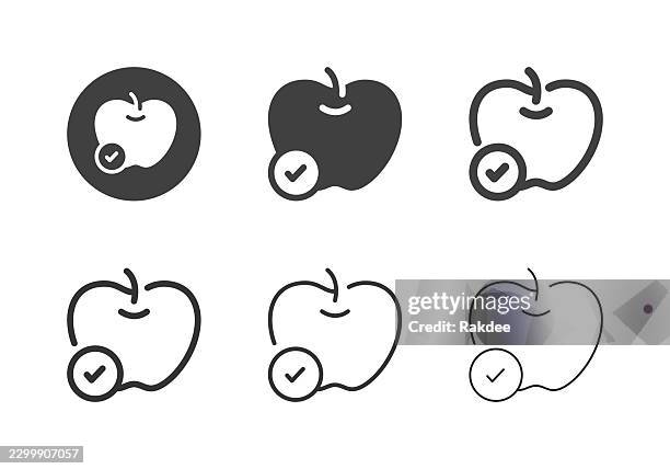 healthy fruit icons - multi series - fiber supplement stock illustrations
