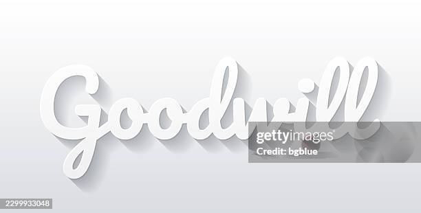 goodwill - flat design with paper cut effect on blank background - inheritance stock illustrations