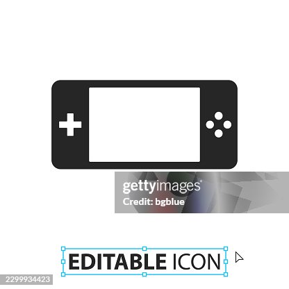 Handheld game console - Editable icon on white background Handheld game console - Editable icon on white background