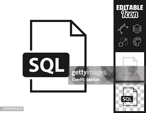 SQL file. Icon for design. Easily editable SQL file. Icon for design. Easily editable
