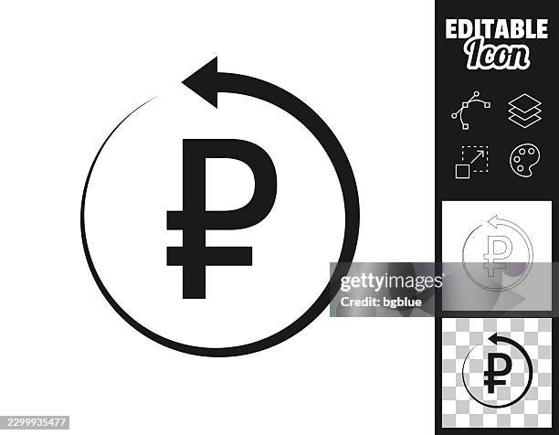 russian ruble refund. icon for design. easily editable - wire transfer stock illustrations