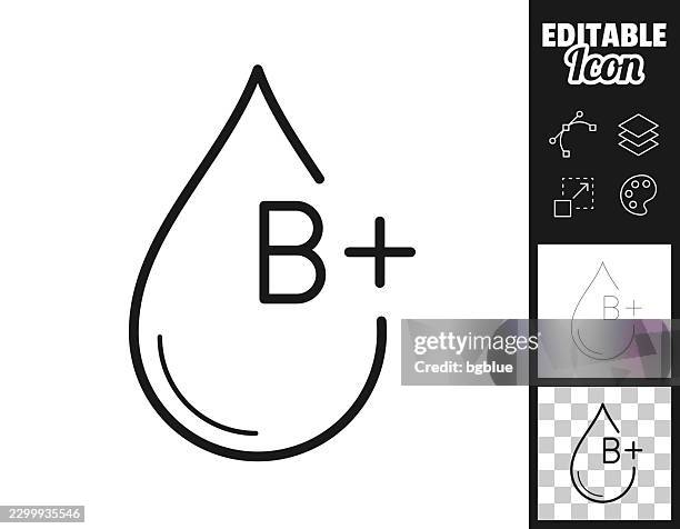 b positive blood type. icon for design. easily editable - antibody testing stock illustrations