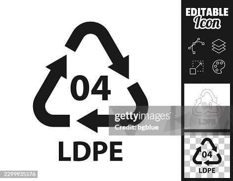 04 LDPE recycling code. Icon for design. Easily editable 04 LDPE recycling code. Icon for design. Easily editable