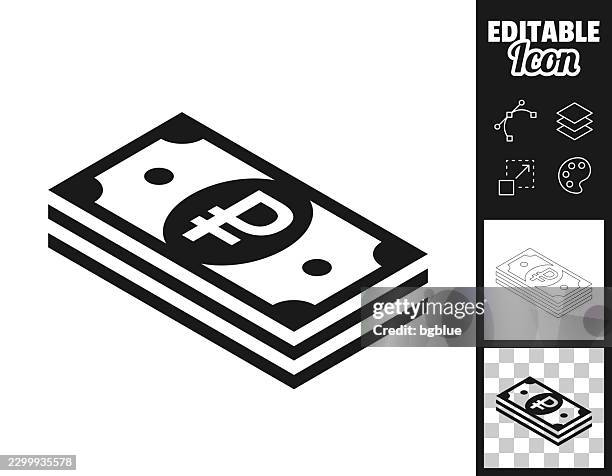 isometric russian ruble banknotes. icon for design. easily editable - treasury stock illustrations