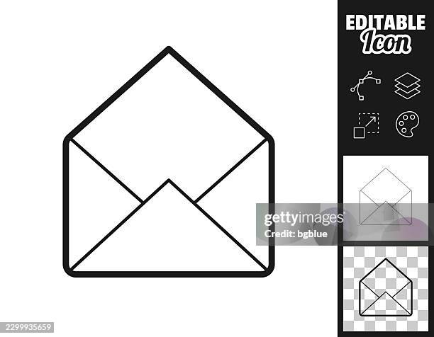 open envelope. icon for design. easily editable - open envelope white background stock illustrations