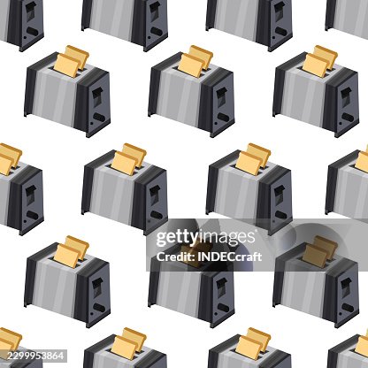 Toast maker with bread seamless pattern Toast maker with bread seamless pattern