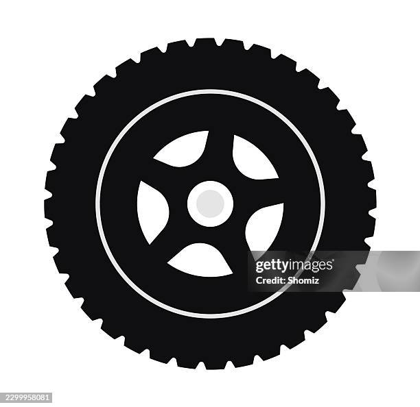 car wheel icon - tractor repair stock illustrations