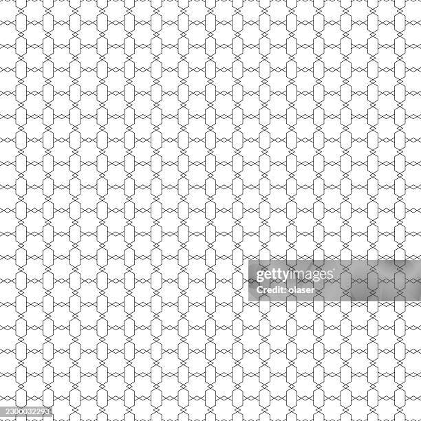 a repeating geometric lattice pattern of thin gray lines forms a uniform honeycomb-like grid across a bright white background. - responsive design stock illustrations