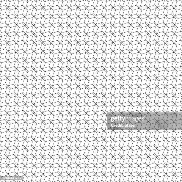 a repeating geometric lattice of thin gray lines forms an orderly diagonal cube pattern across a bright white background with a clean, minimal appearance. - website wireframes stock illustrations
