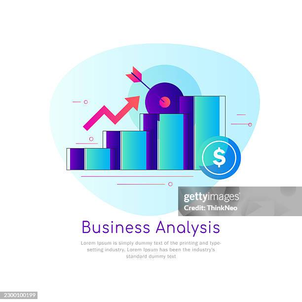 financial data analysis, analytics concept. - performance management software stock illustrations