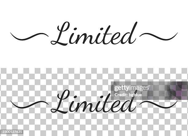limited - calligraphy text with swashes on blank background - visible disability stock illustrations