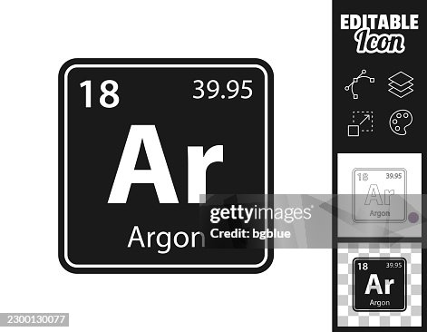 Ar - Argon chemical element. Icon for design. Easily editable Ar - Argon chemical element. Icon for design. Easily editable