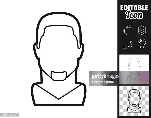 man with goatee. icon for design. easily editable - shaving head stock illustrations