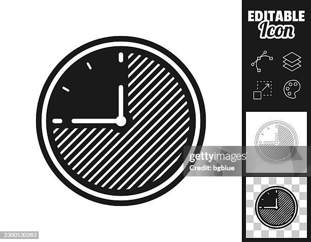 45 minute clock timer. icon for design. easily editable - countdown clock analog stock illustrations