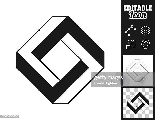 impossible square. icon for design. easily editable - strange perspective stock illustrations