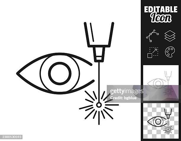laser eye surgery. icon for design. easily editable - refractive surgery stock illustrations
