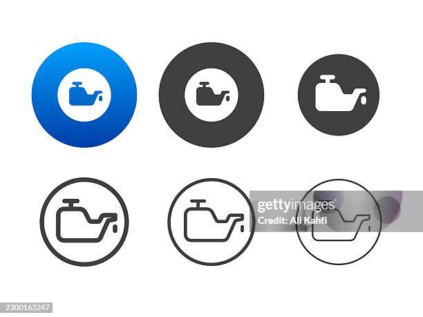 engine oil icons. editable stroke. line and glyph solid style series icons - saloon interior stock illustrations
