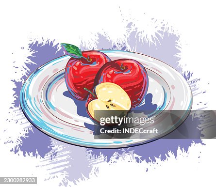 Plate with apple Plate with apple
