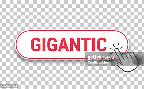 gigantic - 3d click web button with hand cursor on blank background - big switch stock illustrations